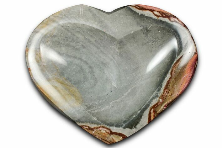 Polished Heart-Shaped Polychrome Jasper Dish - Madagascar #337203